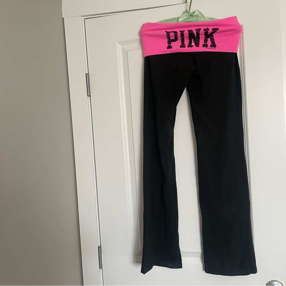 rare y2k victoria secret pink fold over yoga pants🩷